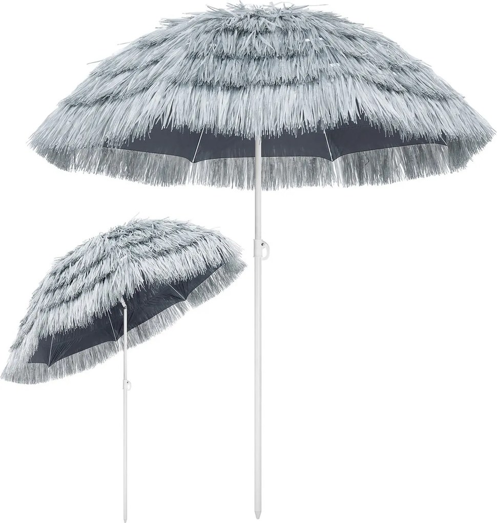 Plážový slunečník Hawaii 160 cm šedý