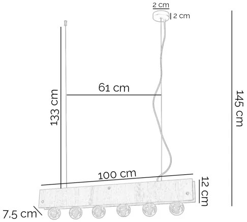 ONLI - Luster na lanku ARGO 6xE27/22W/230V šedá