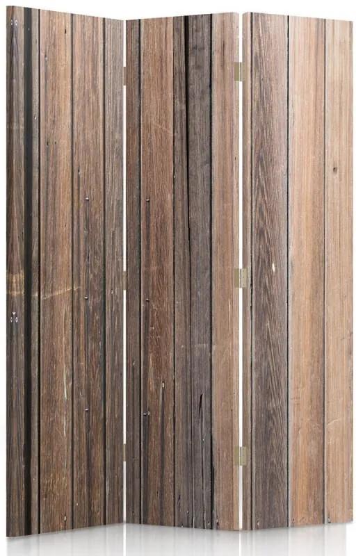 CARO Paraván - Wooden Planks | trojdielny | obojstranný 110x150 cm