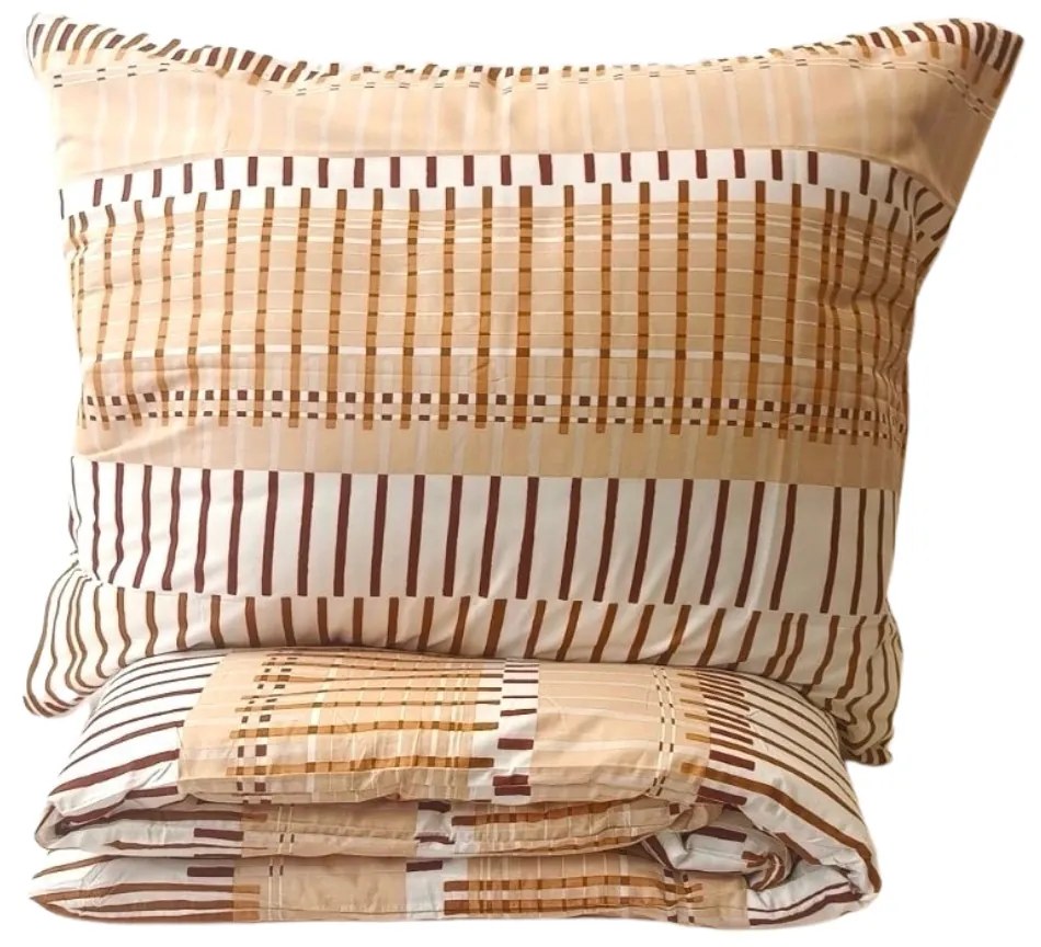 Obliečky bavlnené Miranda Brown 200x140cm+90x70cm TiaHome