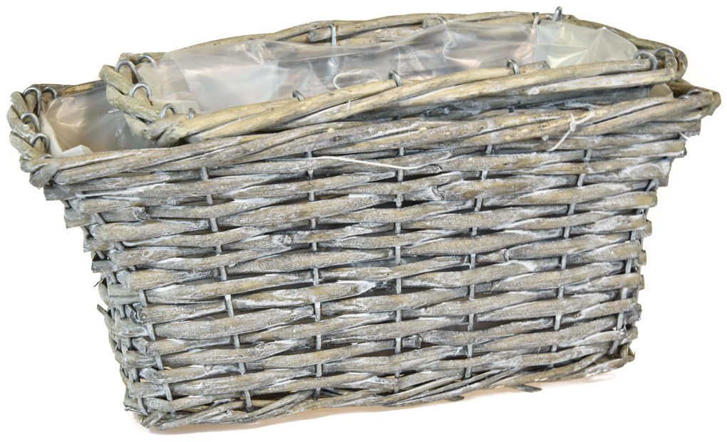 Prútený truhlík šedý Rozmery (cm): 23x13, v. 11