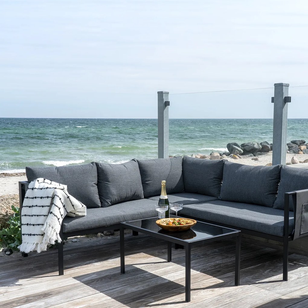 Rohový set záhradného nábytku Cannes 140-220 × 72 × 66 cm