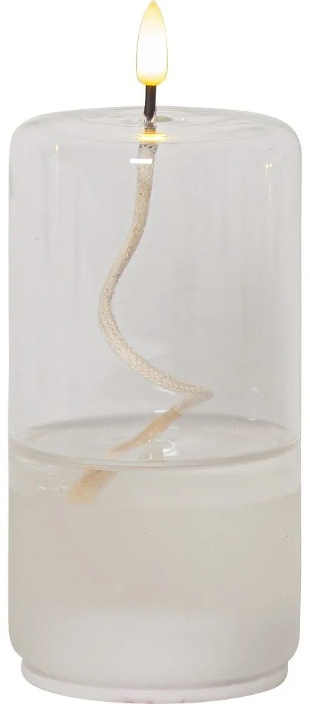 Biela LED sviečka v skle Star Trading Flamme Float, výška 17,5 cm