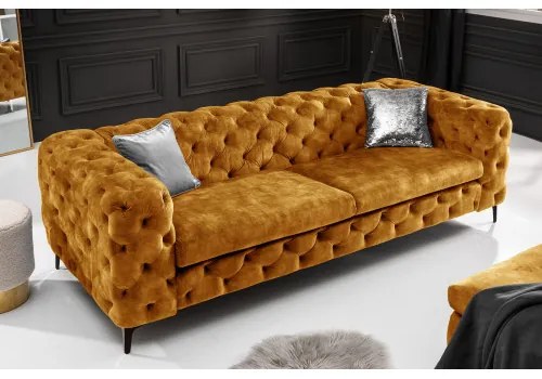 Sedacia súprava 41298 235cm Modern Barock Zamat Žltá  - Komfort-nábytok