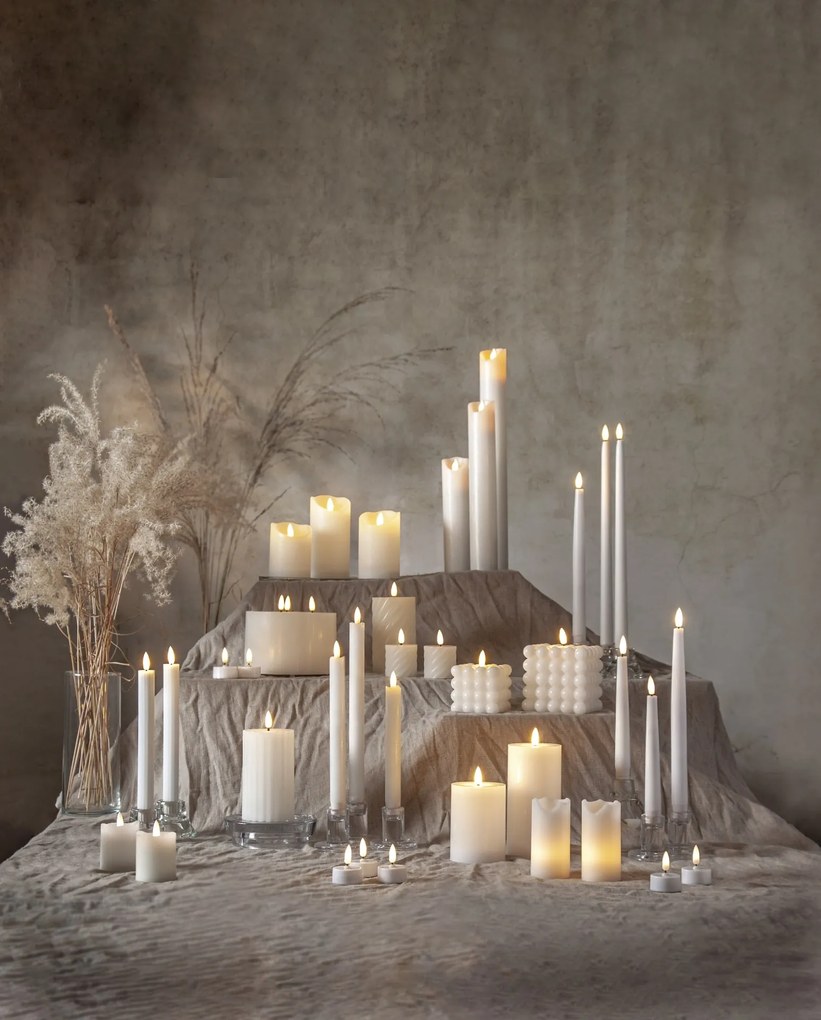 STAR TRADING LED svíčka Flamme Slim White 38 cm – set 2 ks + dálkový ovladač