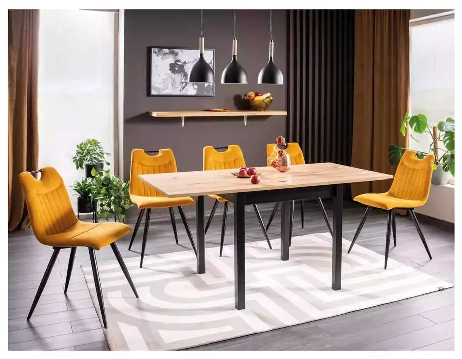 Jedálenský stôl Flip 80 x 60 cm, dub artisan / čierna