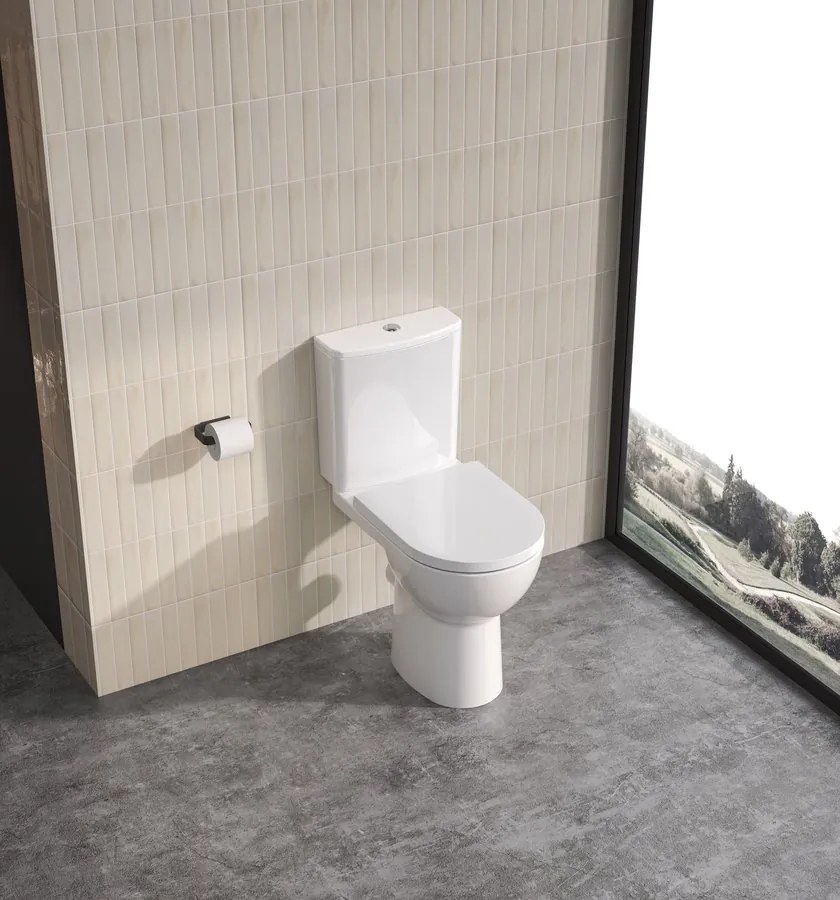 Sapho Sapho, SANIVEX kombi WC, zvyšené sedenie, Rimless, spodný/zadný odpad, biela, PC108WR