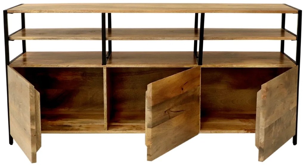 furniture-nabytek.cz - TV stolík masív kov a drevo mango 160x75x45