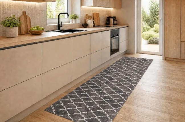 Protišmykový behúň LOTUS CLOVER 60923 hnedý