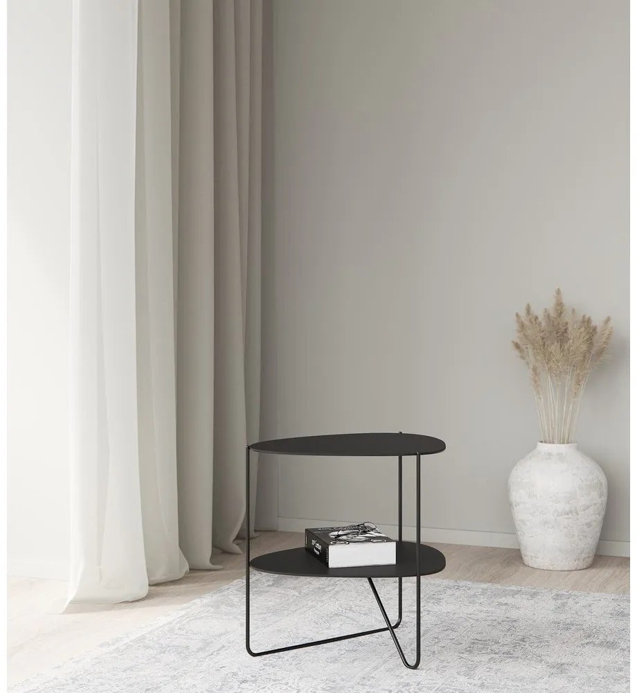 Čierny kovový konferenčný stolík 37x44 cm Curve Double Bull – LIND DNA