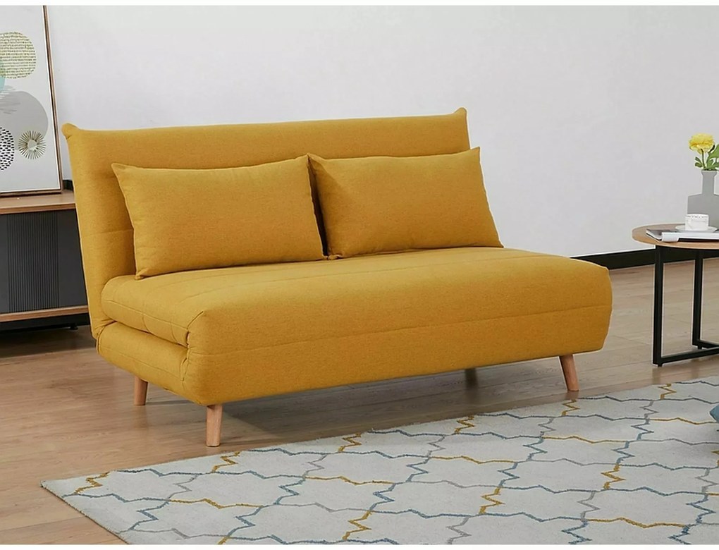 2-místná pohovka Spike 147 cm hořčicově žlutá