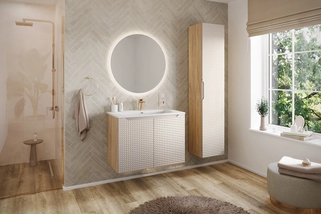 Keramické zápustné umyvadlo Sky1 80 cm DP matné bílé