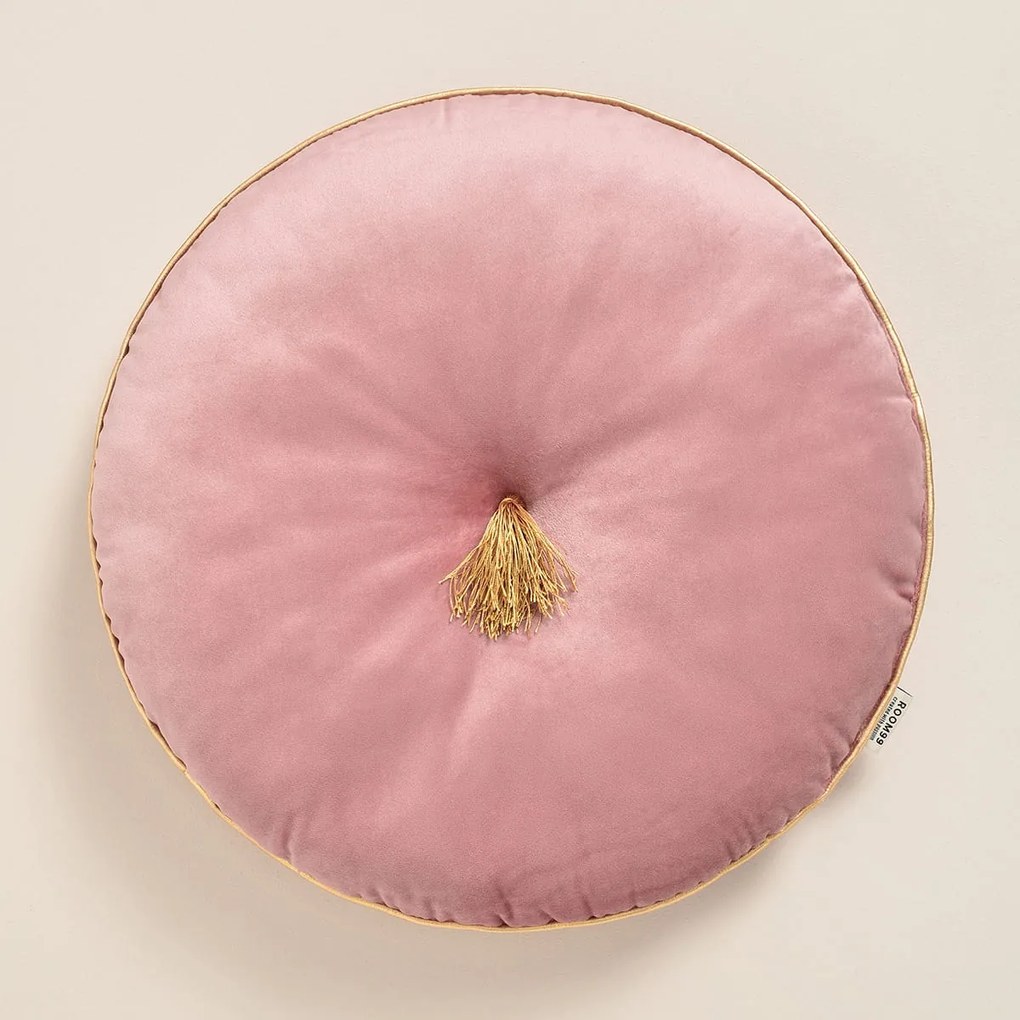 Room99 Dekoračný vankúš Okrúhly Allure 45 cm Velvet Farba: Horčicová