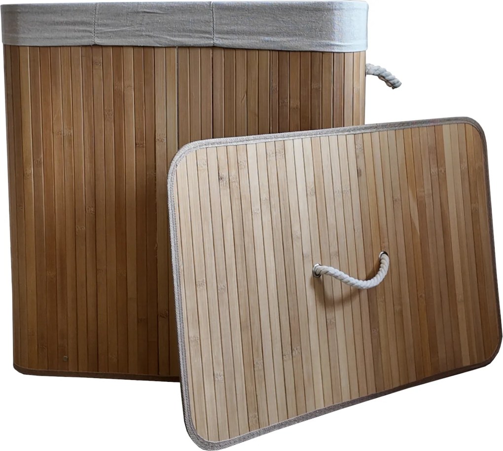 TRENDIE Bambusový kôš na prádlo 150l svetlohnedý + DARČEK