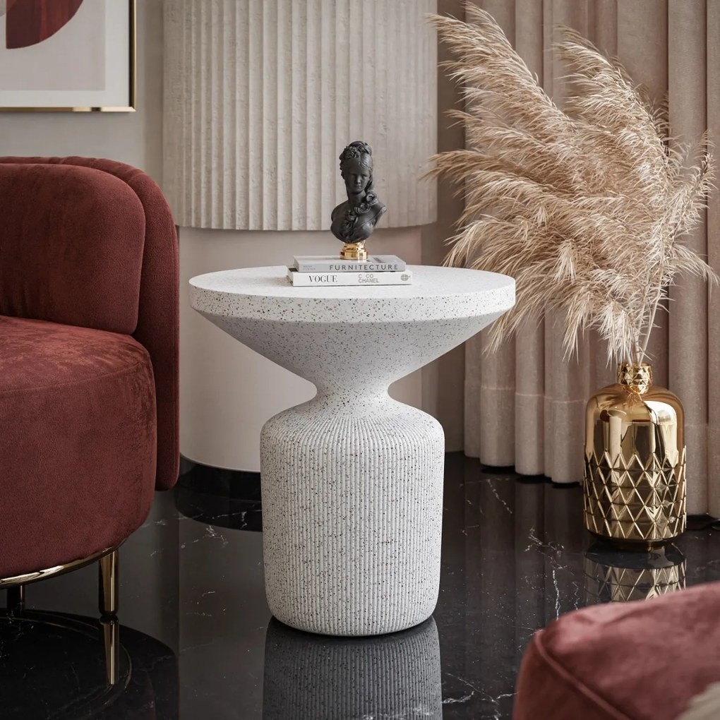 OKRÚHLY KONFERENČNÝ STOLÍK THEA BIELY