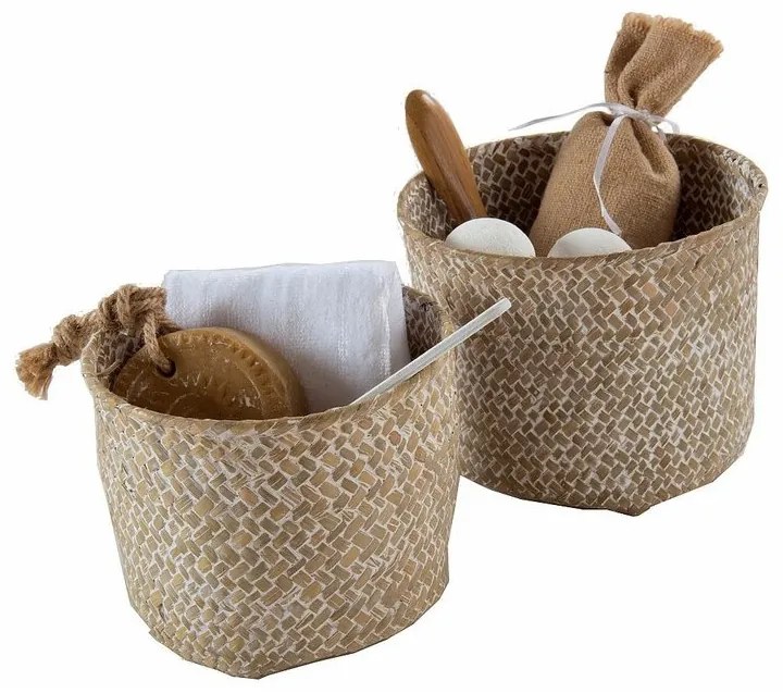 Set pletených košíkov Compactor, 2 ks, béžová