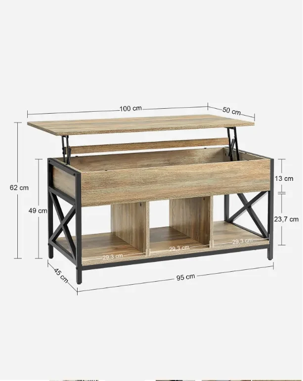 Konferenčný stolík TAYLOR SONOMA s výsuvnou doskou 100x50 cm