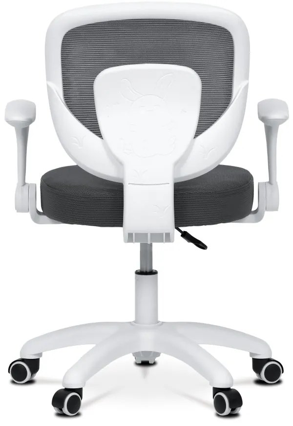 Detská pracovná stolička DINO — sieť / látka, tmavo sivá