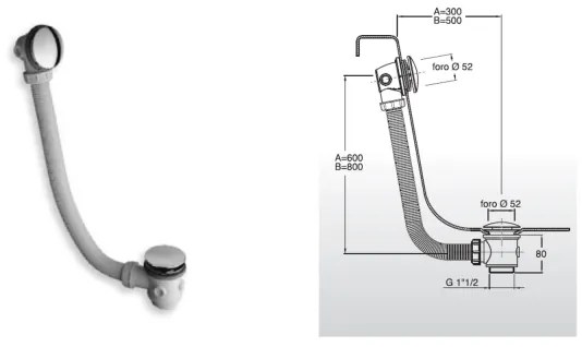 Bruckner - Vaňová súprava CLICK-CLACK biela/lesklý chróm