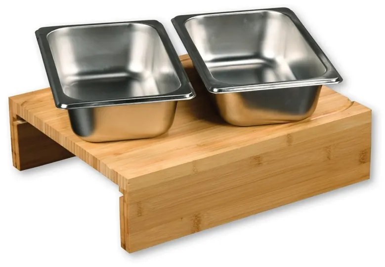 Kesper 58355 Krájacia doštička s odkladacími miskami, nehrdz. oceľ, 35 x 29 x 9,5 cm