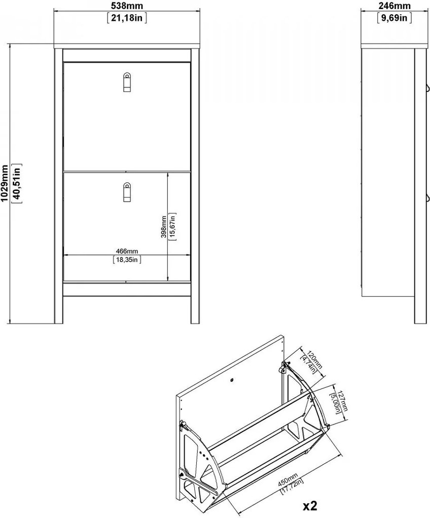Botník Realty 53 cm bílý
