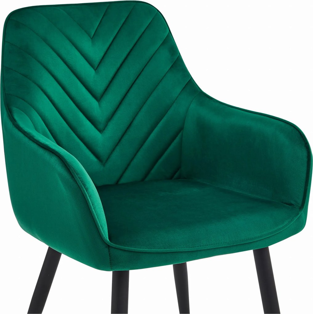 Otočné kreslo NANA -tmavozelený zamat / čierne nohy