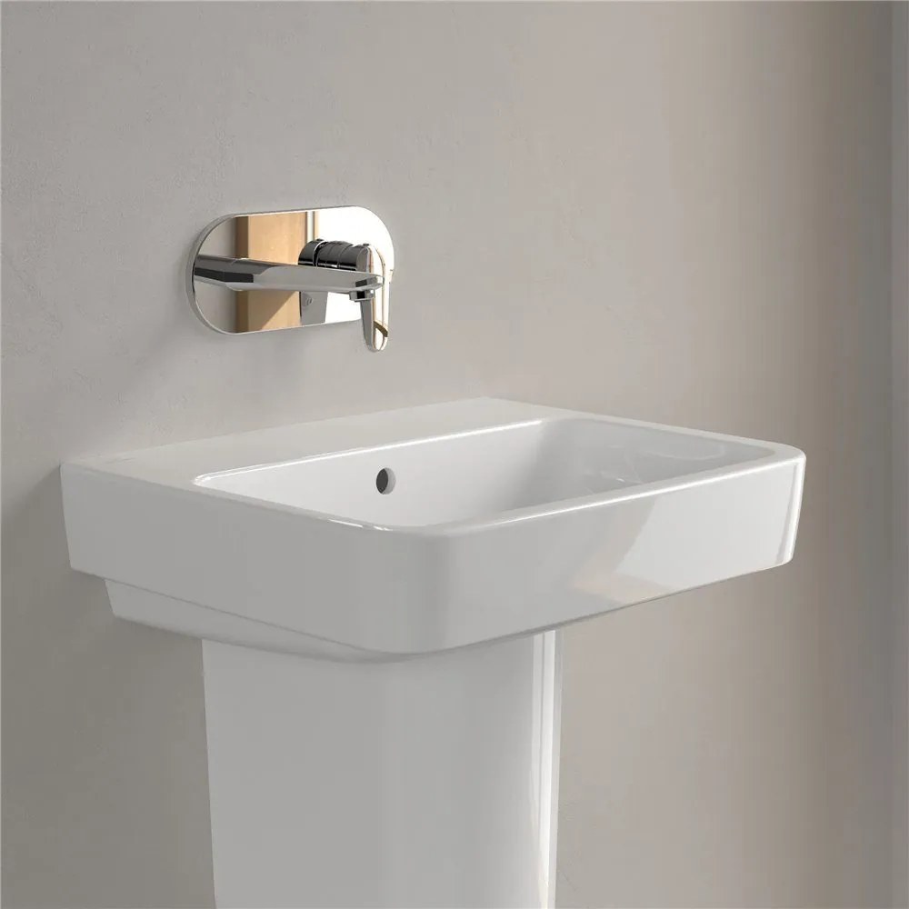 VILLEROY & BOCH O.novo závesné umývadlo bez otvoru, s prepadom, 550 x 460 mm, biela alpská, s povrchom CeramicPlus, 4A4157R1