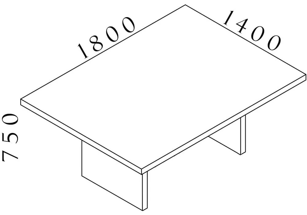 Konferenčný stôl Lineart 180 x 140 cm, brest tmavý
