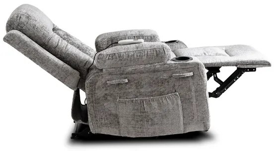 Masážne polohovateľné kreslo ARIEN sivý zamat - vintino.sk