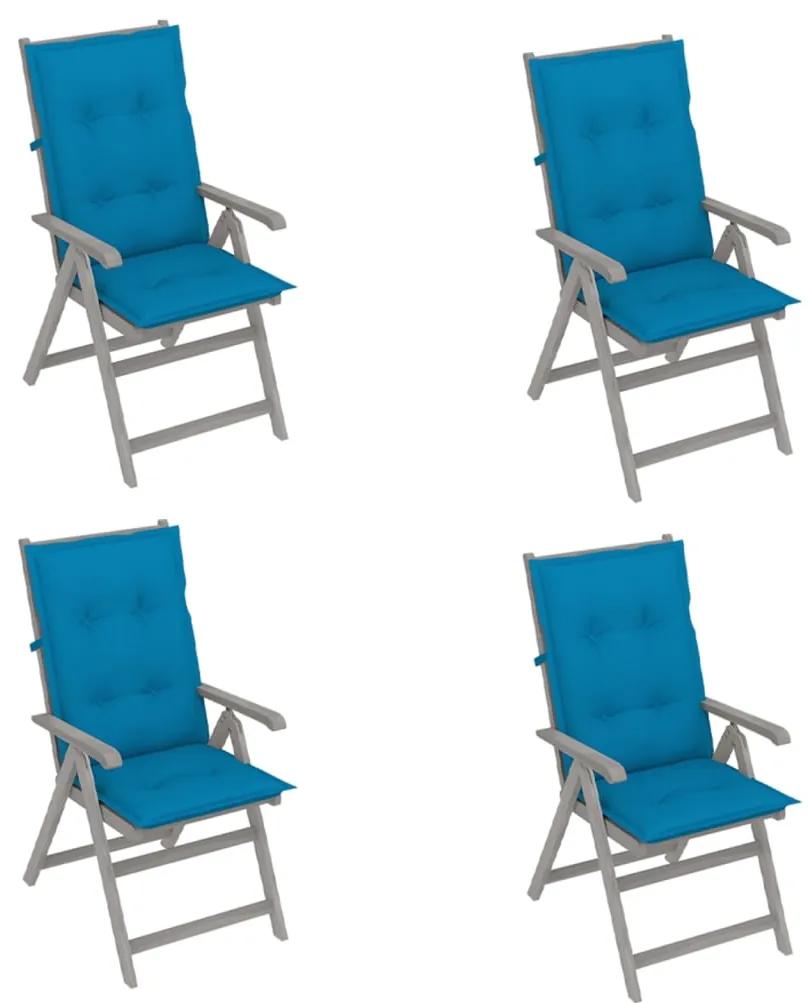 Záhradné sklápacie stoličky 4 ks s podložkami akáciový masív 3065396
