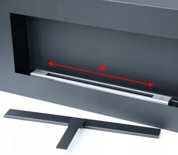 Kratki DELTA/FLAT/TUV - Nástenný BIO krb DELTA/FLAT 40x90 cm 1,5kW čierna