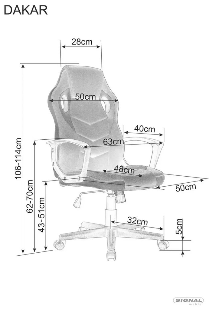Herní židle Dakar černá/červená