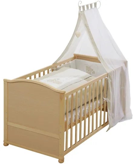 roba Detská postieľka s príslušenstvom, 70 x 140 cm (medvedík so srdiečkom)  (100340992)