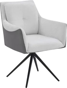 Jedálenská stolička Malibu, šedá ekokoža/krémová štruktúrovaná látka%