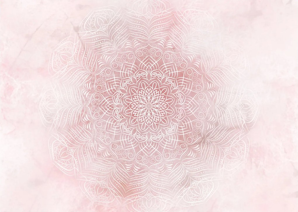 Sklenený obraz - Ružová mandala (70x50 cm)