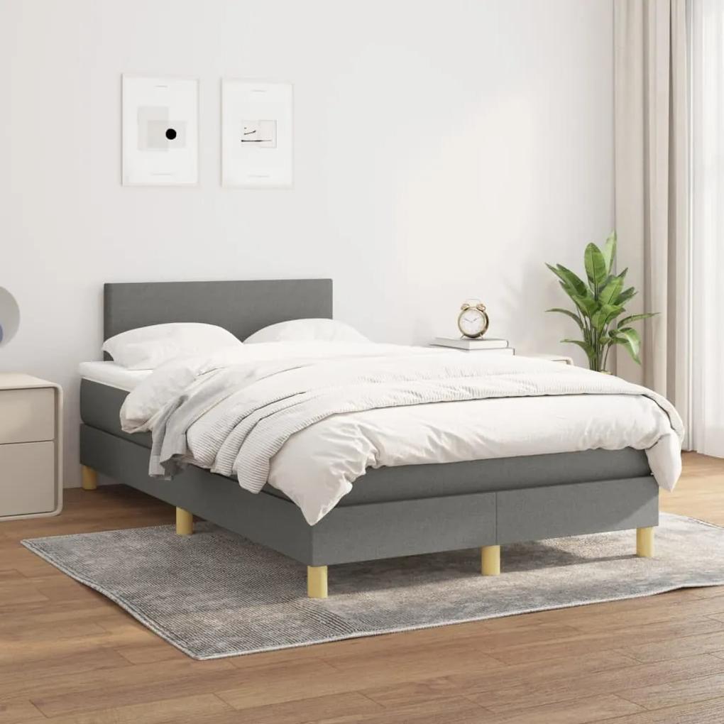 Boxspring posteľ s matracom tmavosivý 120x200 cm látka 3140442