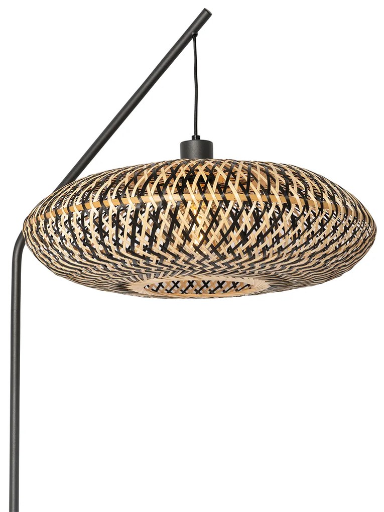 Orientálna stojaca lampa čierna bambus - Ostrava