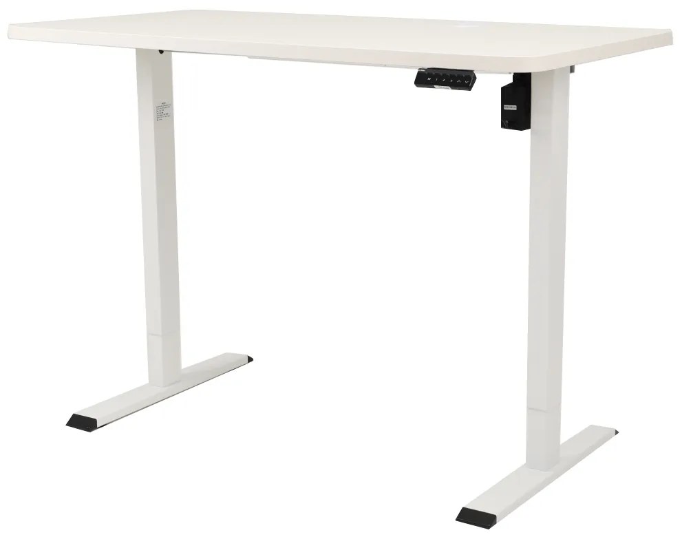 Výškovo nastaviteľný elektrický stôl BestBerg BBAT-14WW / rozmer 140x70 cm / výška 93,4-125,4 cm / biely