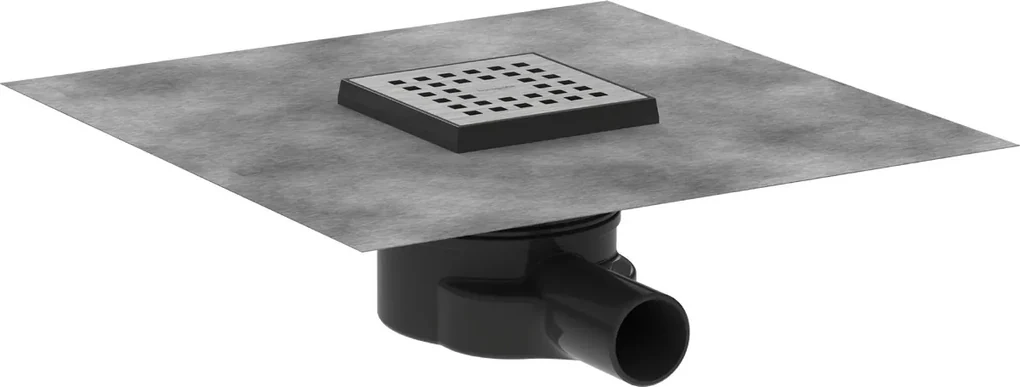 Hansgrohe RainDrain Point, úplná sada podlahového vpustu 100x100, kartáčovaná nerezová oceľ, HAN-56246800