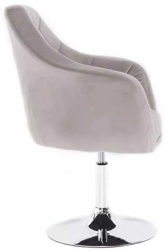 LuxuryForm DESIGN Kreslo ANDORA VELUR na striebornom tanieri - svetlo šedé