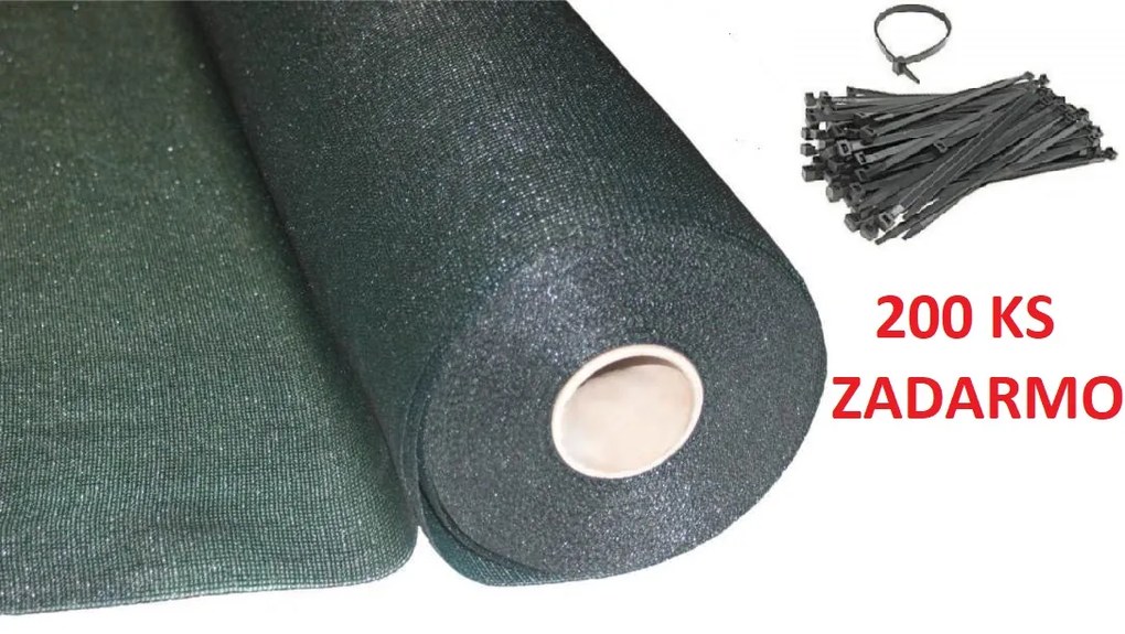 Ekspand Tieniaca sieť 3 x 80 m 60% tieň ZELENÁ + 200 ks sťahovacie pásky ZADARMO