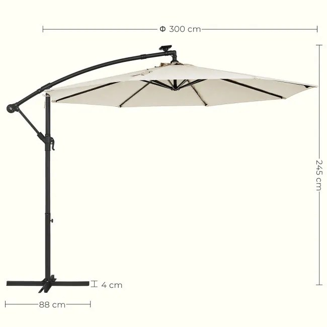 Záhradný slnečník s LED osvetlením GPU118M01