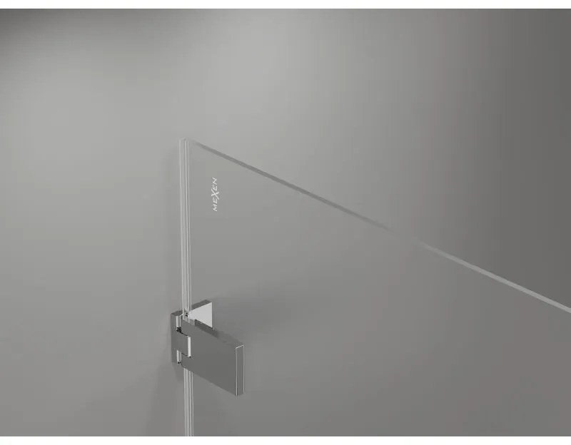 Mexen, Mexen Lunar-F pravé sklápacie sprchové dvere 90 cm, transparentné, chróm - 836-090-000-01-00-P