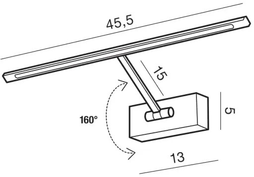 LED nástenné svietidlo Monalisa 46 Satin Nickel