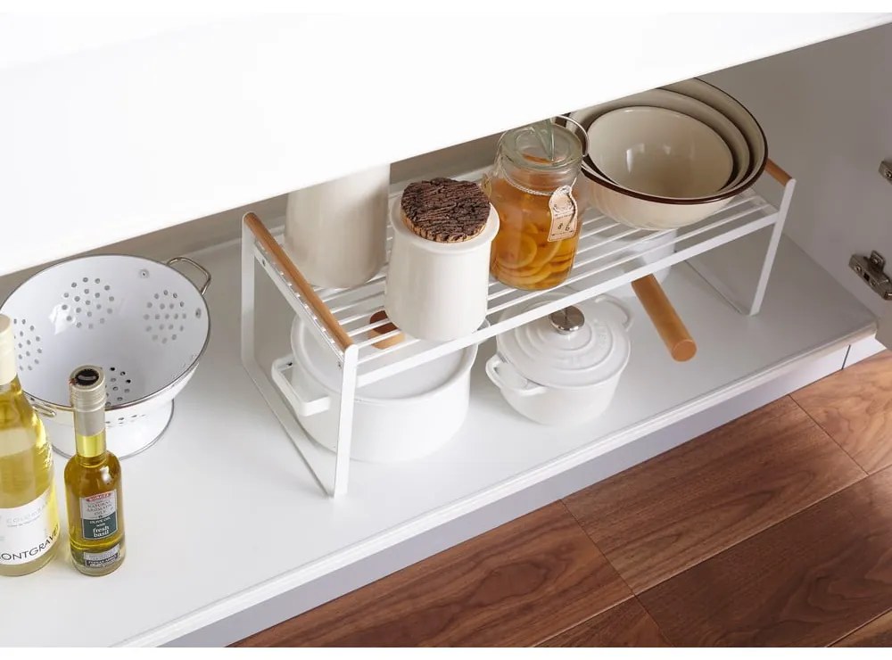 Biela kuchynská polica Yamazaki Tosca