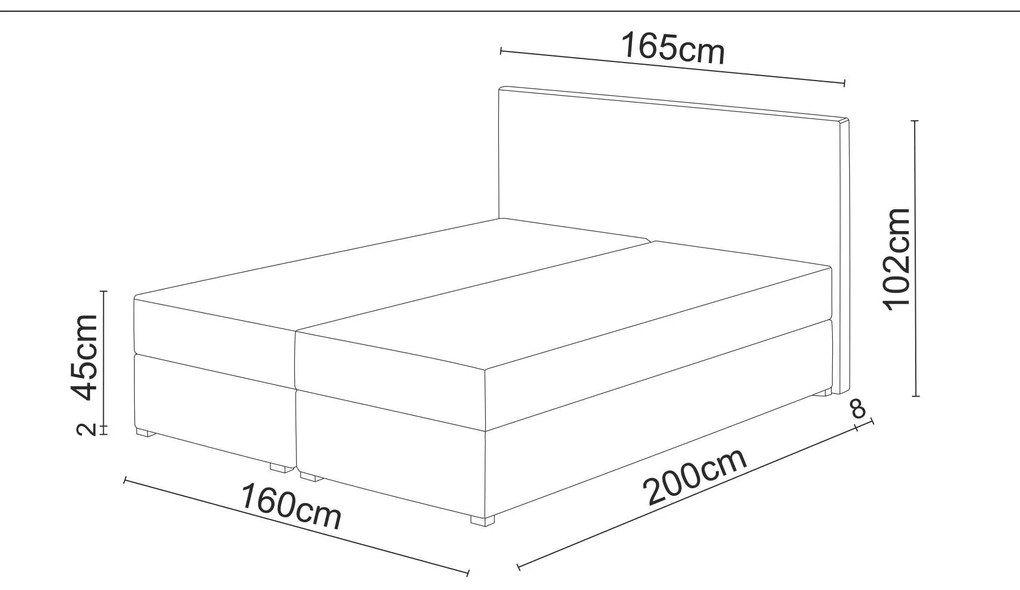 Manželská posteľ Boxspring 160 cm Fade 2 (čierna) (s matracom a úložným priestorom). Vlastná spoľahlivá doprava až k Vám domov. 1046497