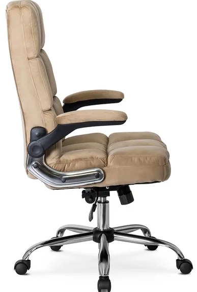 Vintino kancelárska otočná stolička JACOB s chrómovými nohami bežová