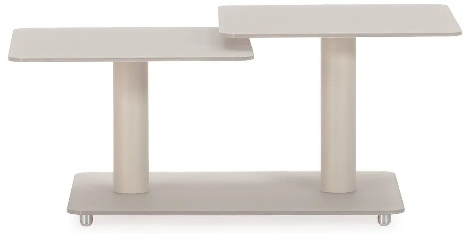 Krémovobiely sklenený konferenčný stolík 54x115 cm Elvi – Marckeric