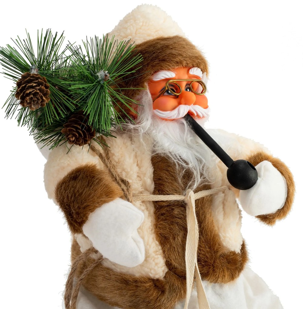 Tutumi, vianočná figúrka Santa Clausa 44 cm 301252, biela-hnedá-zelená, CHR-08901