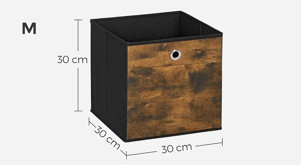 Sada 6 ks skladacích úložných boxov Teria hnedá/čierna